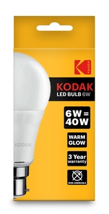 KODAK Žárovka LED Globe A60 E27 6W/43W 520lm, teplá bílá, nestmívatelná